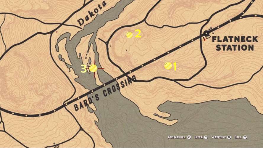 Onde encontrar tesouros do Bardo's Crossing em Red Dead Online? Mapa de  localização