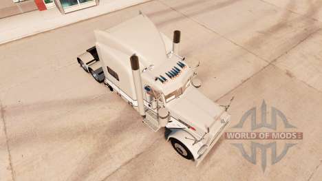 Pele Cinza E Branco Peterbilt 389 trator para American Truck Simulator