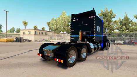 Pele Verde, Azul, Preto no caminhão Peterbilt 38 para American Truck Simulator