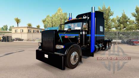 Pele Verde, Azul, Preto no caminhão Peterbilt 38 para American Truck Simulator