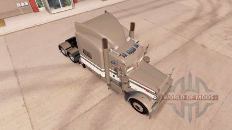 Pele Cinza-Branco-Preto no caminhão Peterbilt 38 para American Truck Simulator