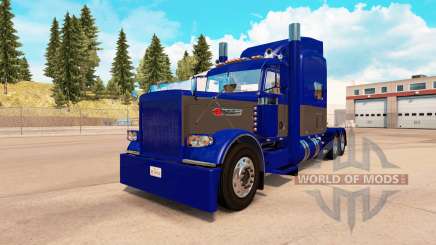 A pele Azul e Cinza para o caminhão Peterbilt 389 para American Truck Simulator