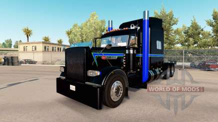 Pele Verde, Azul, Preto no caminhão Peterbilt 389 para American Truck Simulator
