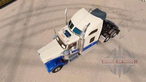 A pele Azul e Cinza no caminhão Kenworth W900 para American Truck Simulator