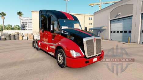 Pele vermelha v1.1 para o trator Kenworth T680 para American Truck Simulator