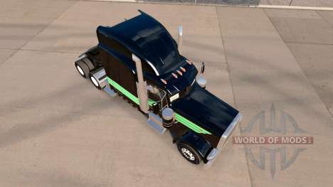 Pele de Menta Verde e Preto para o caminhão Pete para American Truck Simulator