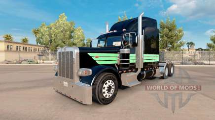 Pele de Menta Verde e Preto para o caminhão Peterbilt 389 para American Truck Simulator