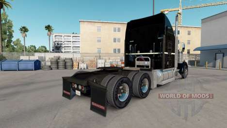 Pele Preta E Verde Menta no caminhão Kenworth W9 para American Truck Simulator