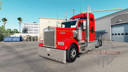 A Pele Vermelha. Ouro e Preto em um caminhão Kenworth W900 para American Truck Simulator