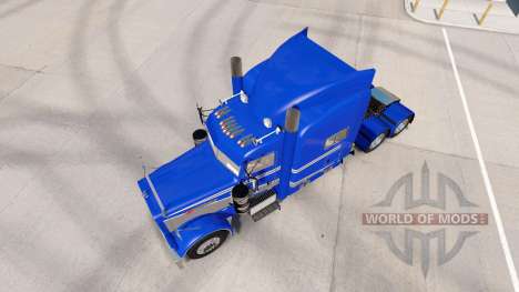 A pele Azul E Cinza Metalizado no caminhão Peter para American Truck Simulator