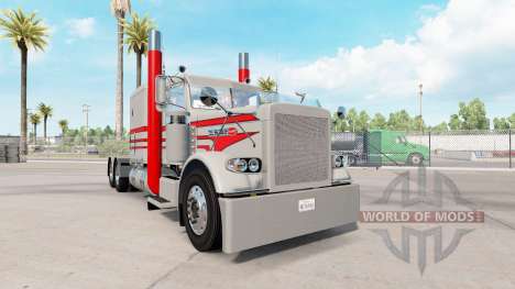 Pele Cinza E Vermelho para o caminhão Peterbilt  para American Truck Simulator