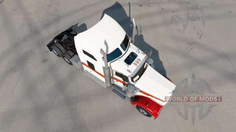 Pele Branca & Vermelha Kenworth W900 trator para American Truck Simulator