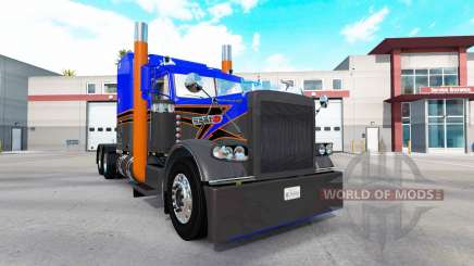 Pele Cinza Laranja v2.0 trator Peterbilt 389 para American Truck Simulator