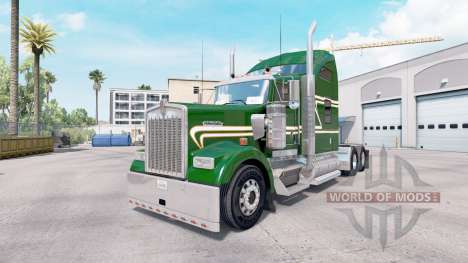 Pele Verde Ouro no caminhão Kenworth W900 para American Truck Simulator