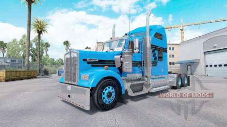Pele Azul Preto para trator caminhão Kenworth W9 para American Truck Simulator