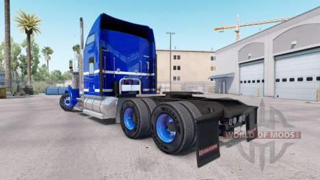 A pele Azul sobre fundo Branco caminhão Kenworth para American Truck Simulator
