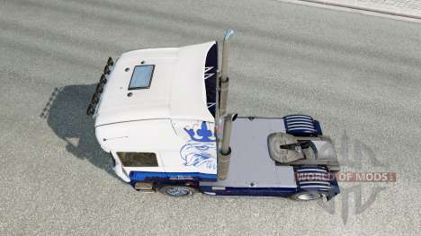 A pele Azul V8 caminhão Scania série R para Euro Truck Simulator 2