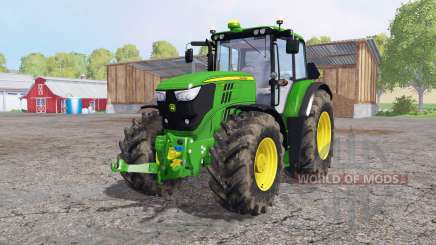 John Deere 6170M dirty tires para Farming Simulator 2015